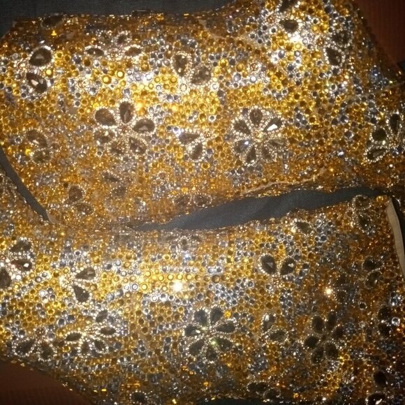 AZALEA WANG " GOLDEN GLITZ " EMBELLISHED WESTERN BOOTIE BRAND NEW !!!!!!!!!!!!!! - Picture 8 of 9